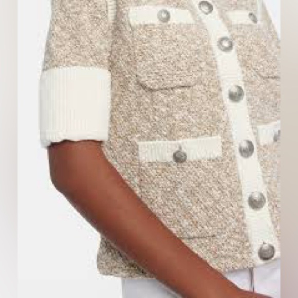 Veronica Beard Kaufman Knit Tweed Jacket Short Sleeve Corporate Preppy Ladylike - Picture 9 of 14